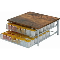 2 Tier Coffee Pod Storage Rack Dispenser 72 K Cup Organizer Drawer Stackable US
