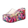 thumbnail image 7 of Wedges Heels Platform Sandals for Women Open Toe Clear Band Slip on Slides Casual Dressy Summer Footwear Hot Pink Size 8, 7 of 7