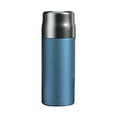 thumbnail image 1 of Tapa de botella de agua aislada, taza de salud con tapa, taza de té con textura martillada elegante, artículos para beber para gimnasio, coche, padre, azul, 1 of 8