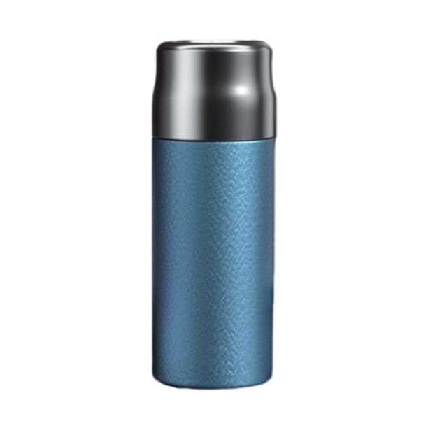 Botella de agua aislada, ligera, elegante, para negocios, viajes y café. azul
