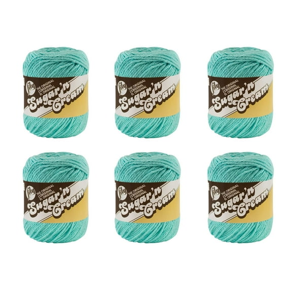 Lily Sugarn Cream Yarn, 6 Pack, Seabreeze 6 Count