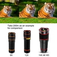thumbnail image 4 of Lente telefoto telescópica para teléfono móvil de 12 x 8 aumentos Lente externa para teléfono móvil con enfoque de cámara HD de 14 aumentos, 4 of 5