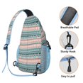 thumbnail image 2 of Rustic Style Sling Backpack Lightweight Crossbody Bag with Wood Grain and Plaid Patterns for Daily Outdoor Use, 2 of 5