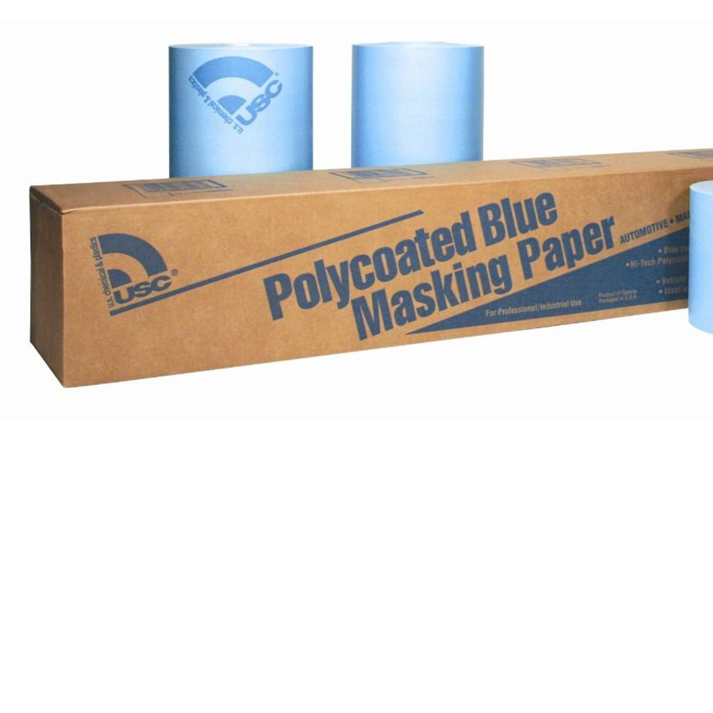 US Chemical 38006 Premium Masking Paper, 6 in W x 738 ft L, Blue
