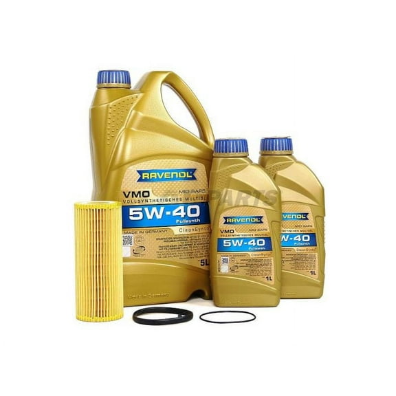 BLAU J1A5084-D Motor Oil Change Kit - Compatible with 2009-12 Audi Q5 w/ 6 Cylinder 3.2L Engine - 5w40