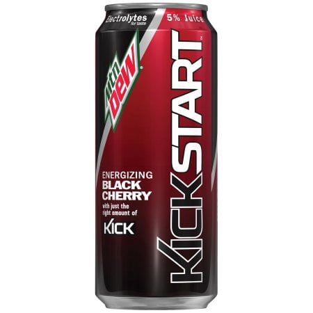 (6 Pack) Mountain Dew Kickstart Energizing Juice Beverage, Black Cherry, 16 Fl Oz, 1