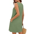thumbnail image 5 of Hurxie Summer Dresses for Women Beach Vacation Spring Fashion Clothing Lace Mini Tank Dress with Pockets Green,L, 5 of 6