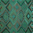 thumbnail image 1 of Ahgly Company Machine Washable Indoor Square Southwestern Turquoise Blue Country Area Rugs, 5' Square, 1 of 4