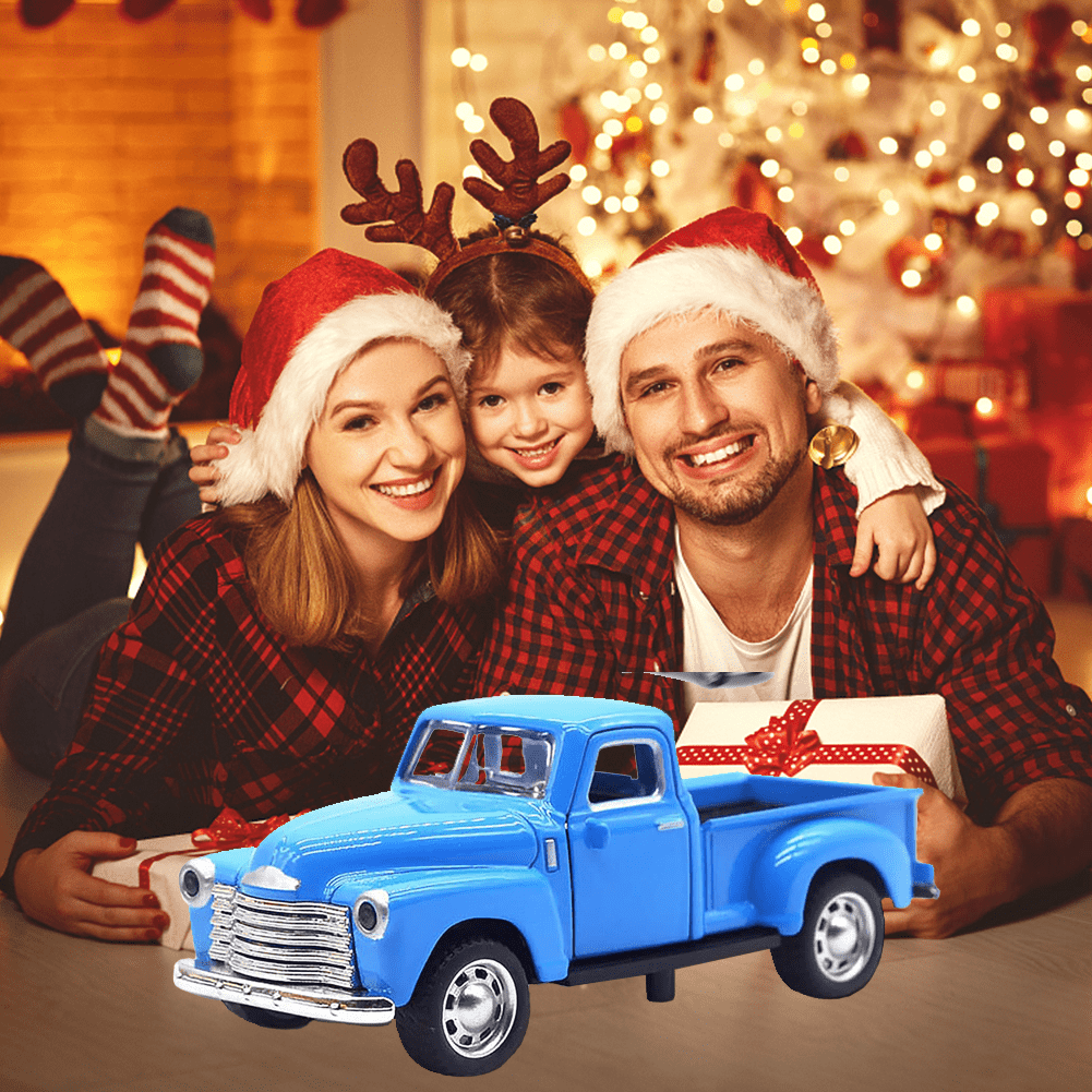 HYPERLIVING 1:32 Alloy Kids Car Toy Driveable, Car Door Can Open, Little Blue Truck Toy for Toddlers 2-8 Years Old Boys Girls Kids, Easter Christmas Birthday Gifts (Blue Truck)