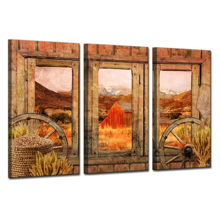 Ready2HangArt Rustic Farmhouse 3-Piece Wrapped Canvas Wall Art Set by ...