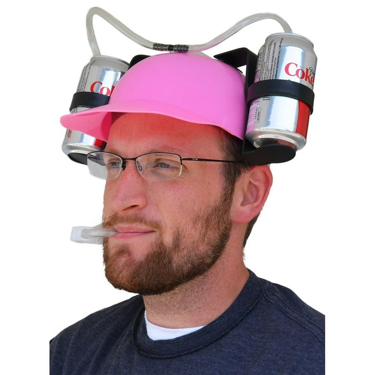 Fairly Odd Novelties Beer & Soda Guzzler Helmet & Drinking Hat, Pink