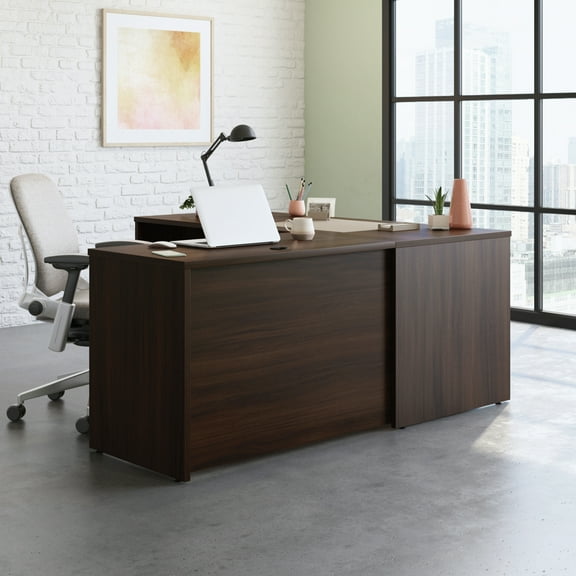 Sauder Affirm Engineered Wood 42" Desk Return/Bridge in Noble Elm/Brown