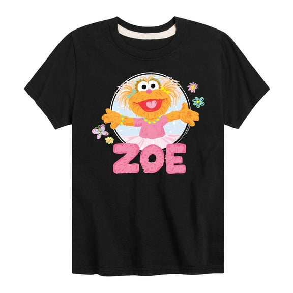 Sesame Street - Zoe Scribble - Toddler and Youth Short Sleeve Graphic T-Shirt