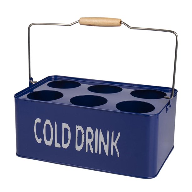 Estante de la cesta del totalizador del tenedor del portador de la cerveza del paquete 6 para la barra del pub del restaurante Azul Baoblaze Carrito de cesta de cerveza