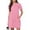 Pink, variant on ClodeEU Women's Solid Color Short Sleeve Crewneck Dress with Pockets ,Casual Summer Loose Midi Dress Black,Womens Plus XXL