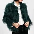 thumbnail image 3 of Women'S Fashion Cropped Faux Fur Jacket Long Sleeve Open Front Winter Jacket Shaggy Fleece Warm Outerwear Fall Clothes, 3 of 7