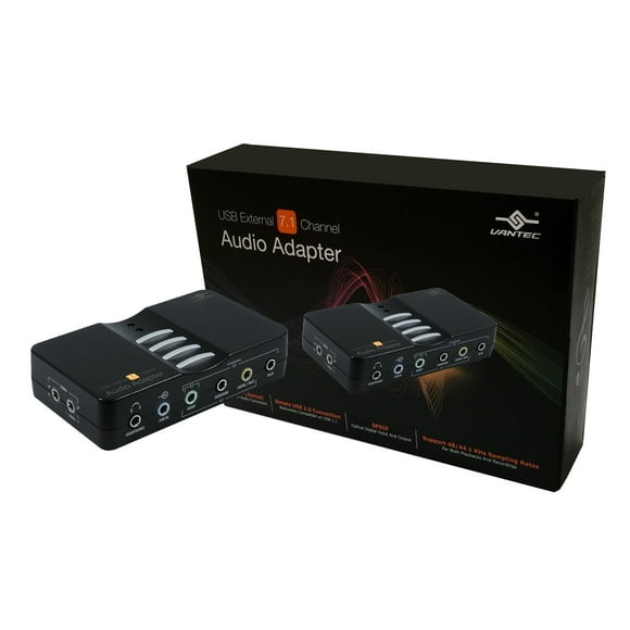 Adaptador de audio Vantec NBA-200U USB externo 7.1 canales negro