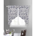 thumbnail image 3 of Blue Floral Leaf Swag Valances for Windows, Retro Farmhouse Plant Tree Branch Rod Pocket Sheer Valances for Small Windows, Swag Toppers Light Filtering for Kitchen Living Room 2 Panels 28''x36'', 3 of 6