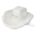 thumbnail image 3 of Sombreros de vaquera con ala de plumas, decorativos, sombreros de vaquero occidentales, portátiles y transpirables para blanco, 3 of 9