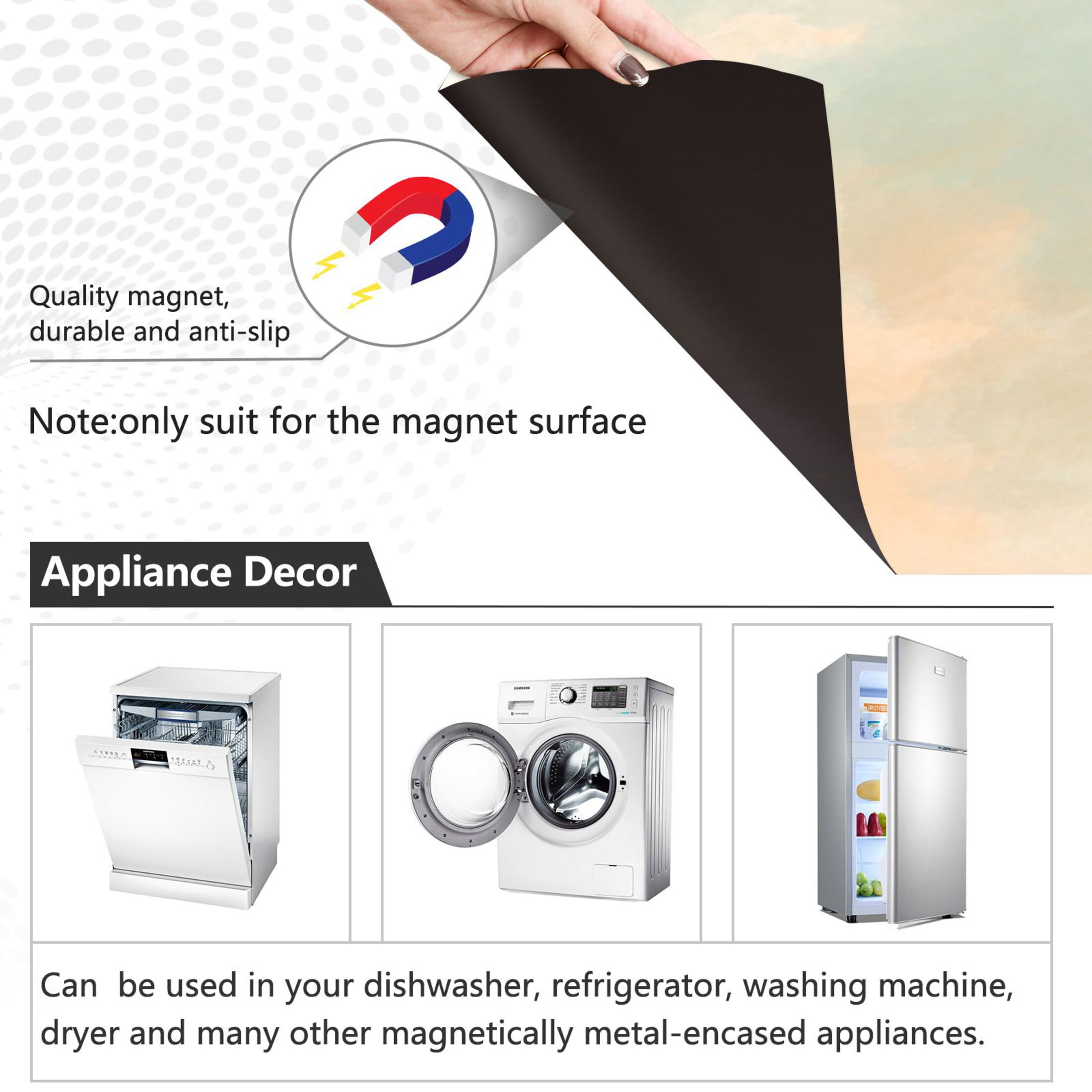 Dishwasher Magnetic Refrigerator Magnet Cover Sticker Home Decorative 23"x26" Sleeping Cute Baby Deer