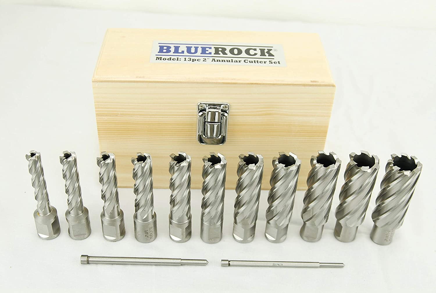 BLUEROCK 13 Piece 2" Depth Annular Cutter Slugger Set of 11 Broach Bits