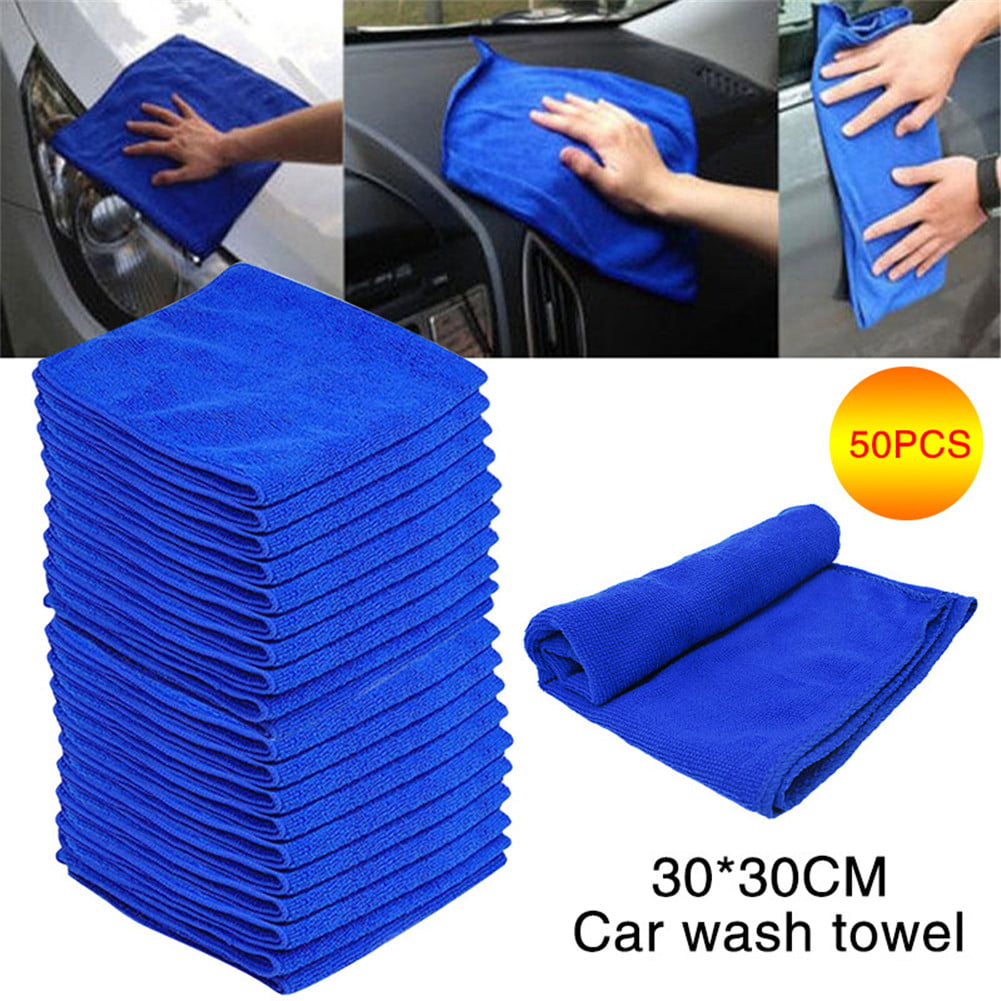 50 Pcs Microfiber Cleaning Cloth Towel No-Scratch Rag Car Polishing Detailing 