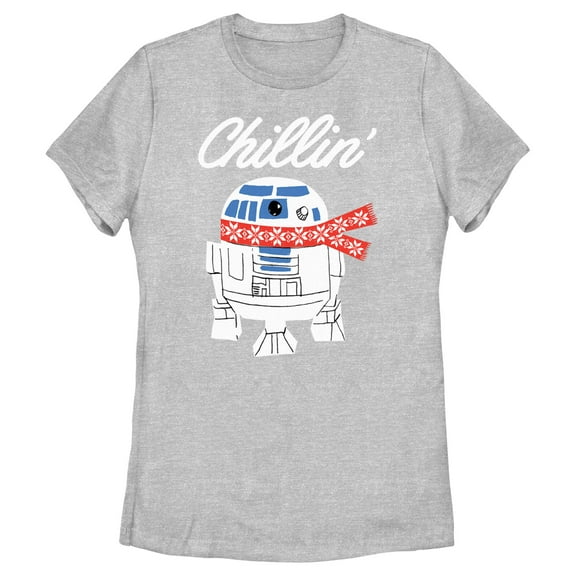 Women's Star Wars Christmas Chillin R2-D2 Graphic Tee Athletic Heather Medium