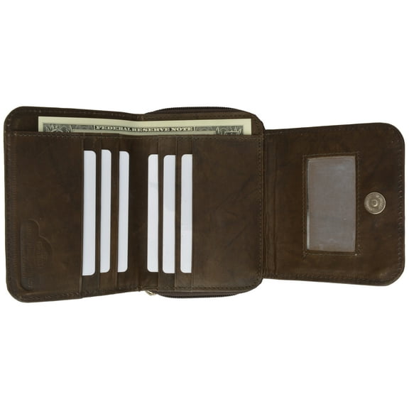 Womens Genuine Leather Small ID Credit Card Holder Wallet 3506 CF