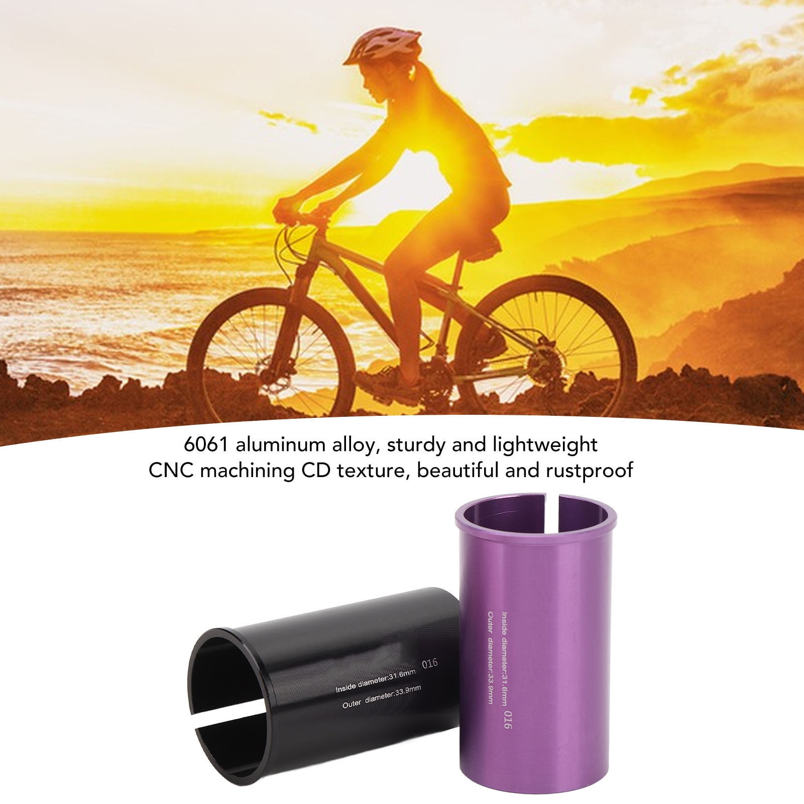 2 Adaptateurs Réducteurs De Tube De Selle Vélo - Passe De 22,2mm à 25,4mm - Manchon Uxcell