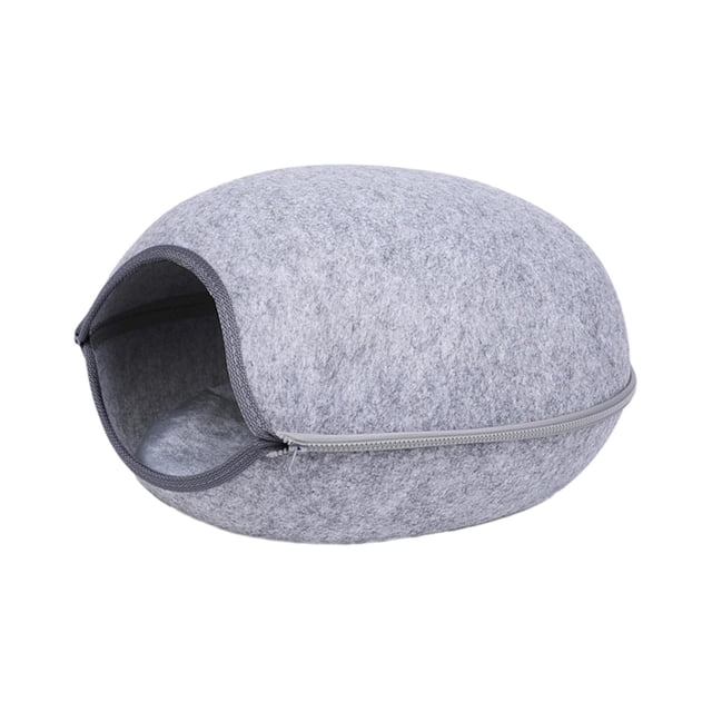 Cat Bed Cave Washable Lightweight Cats Hut for Scratch Senior Cats Sleep Light Gray