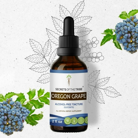Secrets Of The Tribe Oregon Grape Tincture Dietary Supplement, Natural Herbal Extract for Digestive Support, Oregon Grape (Mahonia aquifolium) Dried Root, Alcohol-Free Extract, Drops 2 oz