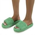 thumbnail image 1 of Women'S Thick Soled Furry Slippers and Furry Solid Color Home Shoes, 1 of 5