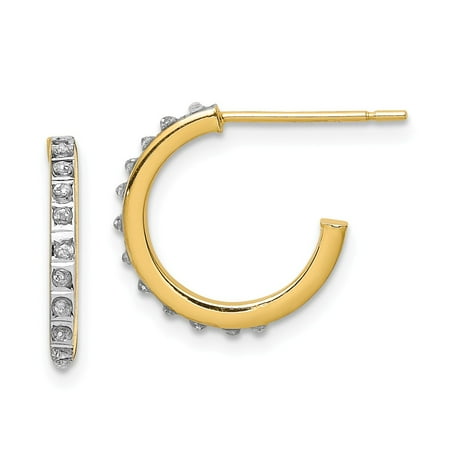 fascination hoop 14k petite earrings diamond gold
