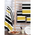 thumbnail image 2 of Yellow Black Stripe Hand Towels Set,Waffle Weave Kitchen Towels 2 Pieces,Modern Abstract Art Coarse Striped Microfiber Hair Face Bath Tea Towel Absorbent Quick Drying Cleaning Dish Cloths,15.7"x23.6", 2 of 7