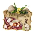 thumbnail image 3 of Letrero de puerta de conejo de Pascua, decoración de Pascua con lazo, letrero de conejo de Pascua, pared rústica Estilo B, 3 of 9