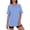 Blue, variant on Short Sleeve T Shirts for Women Crew Neck Side Split Tunic Tops Casual Summer Shirts