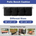 thumbnail image 6 of Bench Cushions for Outdoor Furniture, 42 x 16 Inch Outdoor Bench Cushion, Patio Bench Cushion with Durable Ties, Long Patio Seat Cushions for Garden, Indoor, Kitchen&Dining, Black, 6 of 14