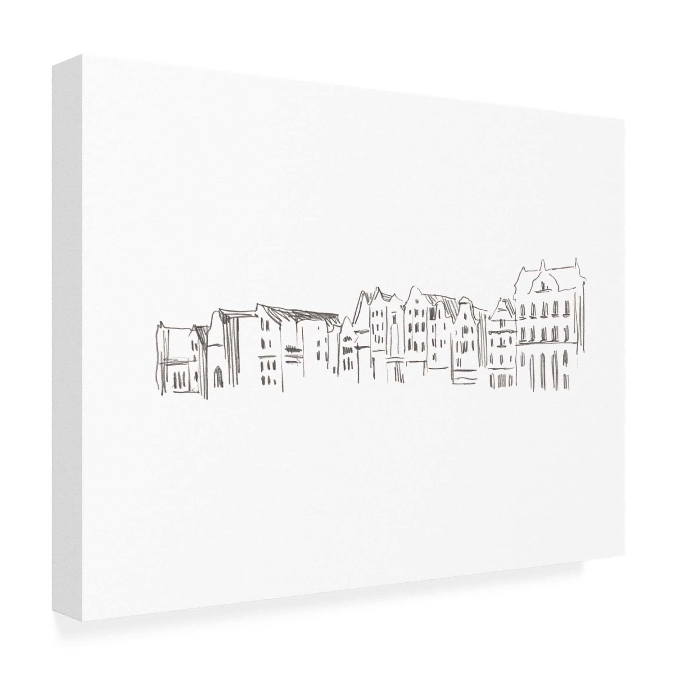 Canvas Wall Art - Annie Warren 'Travel Sketch IV' Wall Art for Living Room, Bedroom, or Office Décor by Trademark Fine Art - 19 x 19 Inches