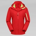 thumbnail image 2 of Women's Autumn And Winter Solid Color Reflective 3 In 1 Removable Sports Mountaineering Suit Outdoor Windproof Waterproof Hooded Ski Jacket Warm Raincoat, 2 of 4
