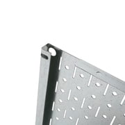 Wall Control Pegboard Wall Organizer Tiles - Wall Control Modular Galvanized Steel Pegboard Tiling Set - Four 12-In Tall x 16-In Wide Peg Board Panel Wall Storage Tiles - Easy to Install (Metallic)