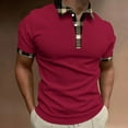 thumbnail image 2 of PEASKJP Polo Shirts for Men Slim Fit Men's Short Sleeve Polo Shirts Casual Slim Fit Basic Designed Cotton Shirts (Red,M), 2 of 3