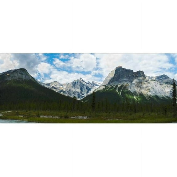 Panoramic Images PPI171068 Clouds Over Mountains Emerald Peak Yoho National Park Golden British Columbia Canada Poster Print, 6 x 15