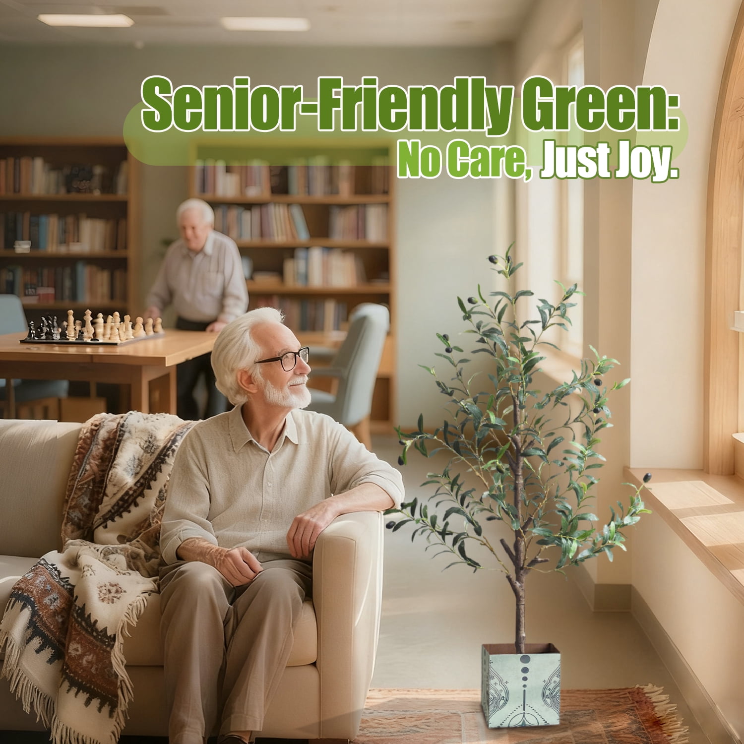 4ft Artificial Olive Tree with Lifelike Dewdrops Glossy Fruits Decorative Cardboard Planter Apartment Office Corner Decor