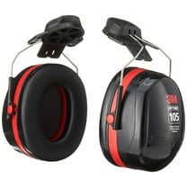 3M H10P3E Peltor Optime 105 Helmet Attachable Safety Earmuff, Ear Protectors, Hearing Protection, NRR 27 dB Black