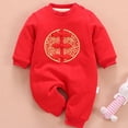 thumbnail image 4 of GERsome Chinese Baby Red Outfit Newborn Infant Boy Girl Bodysuit Chinese New Year Tang Suit, 4 of 7