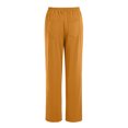 thumbnail image 4 of felwors Womens Casual High Waist Straight Leg Pants Stretchy Button Business Dress Work Pocket Trousers Khaki, XXL, 4 of 6