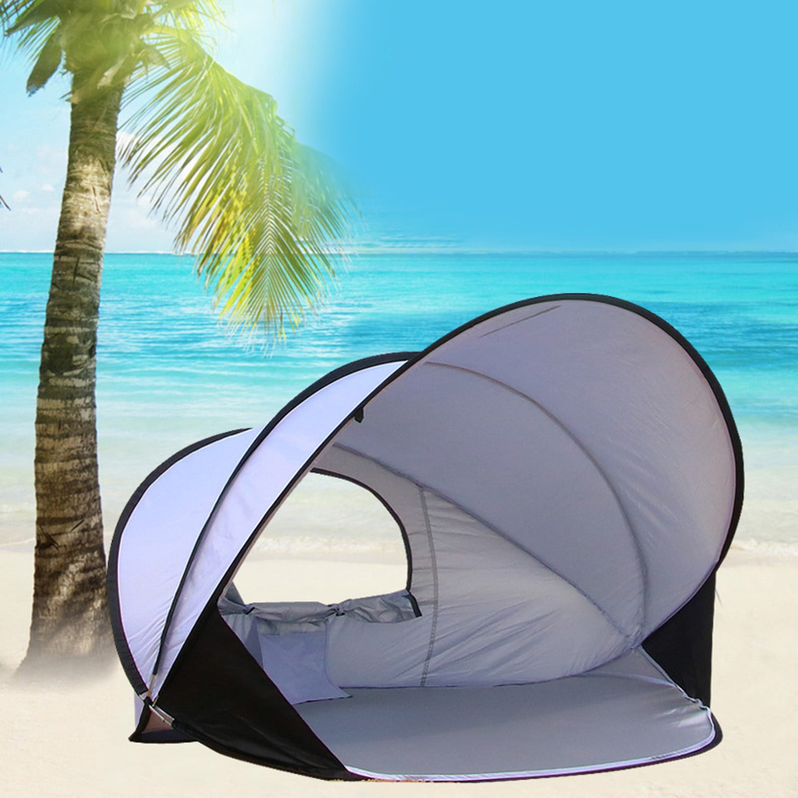 Tente De Plage Pop-up 1-2 Personnes – Protection UV50+, Imperméable, Portable Avec Sac – Idéale Plage, Pêche, Camping