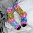 thumbnail image 5 of Haiem Glitter Rainbow Pattern Crew Socks – Soft & Durable Moisture-wicking Socks, Stay-Up Fit for Business, Work, and Casual Wear Size 5-11, 5 of 6