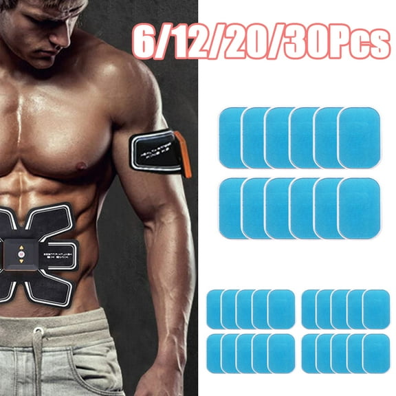 LINASHI 6/12/20/30Pcs Abs Stimulator Training Replacement Gel Sheet Pads for Abdominal Muscle Trainer, Accessory for Workout Toning Belt