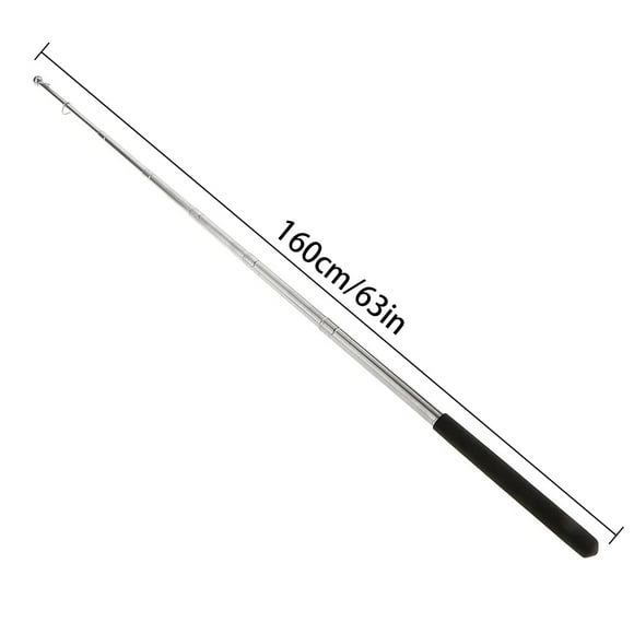 Telescopic Flag Pole with Rubber Handle Hand-held Stainless Steel Pole for Tour Guide Teaching Pointer